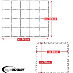 Eyepower 50x50cm set van 20 zwembad vloertegels - Blue