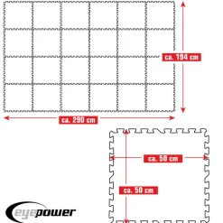 Eyepower 50x50cm set van 24 zwembad vloertegels - Blue