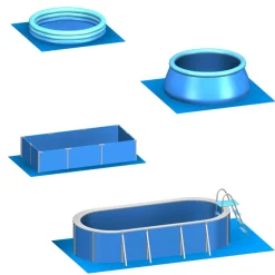 Eyepower 50x50cm set van 28 zwembad vloertegels - Blue