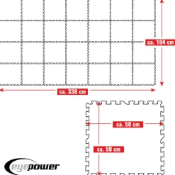 Eyepower 50x50cm set van 28 zwembad vloertegels - Blue