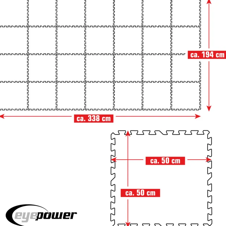 Eyepower 50x50cm set van 28 zwembad vloertegels - Blue