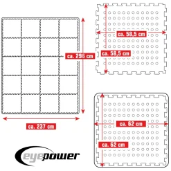 Eyepower 62x62cm set van 20 zwembad vloertegels - Blue