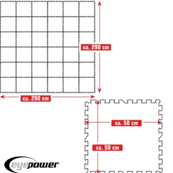 Eyepower 50x50cm set van 36 zwembad vloertegels - Blue