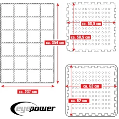 Eyepower 62x62cm set van 24 zwembad vloertegels - Blue