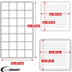 Eyepower 62x62cm set van 28 zwembad vloertegels - Blue