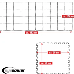 Eyepower 50x50cm set van 40 zwembad vloertegels - Blue