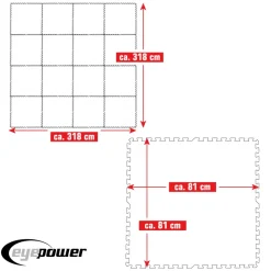Eyepower 81x81cm set van 16 zwembad vloertegels - Blue
