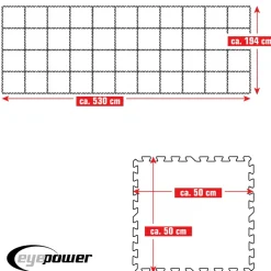 Eyepower 50x50cm set van 44 zwembad vloertegels - Blue