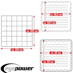 Eyepower 62x62cm set van 36 zwembad vloertegels - Blue