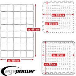 Eyepower 62x62cm set van 40 zwembad vloertegels - Blue