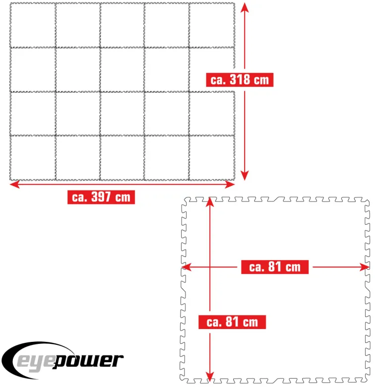 Eyepower 81x81cm set van 20 zwembad vloertegels - Blue