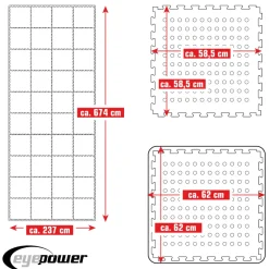 Eyepower 62x62cm set van 44 zwembad vloertegels - Blue
