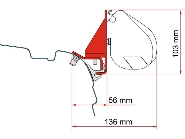 Fiamma F35 adapter combi rail bracket