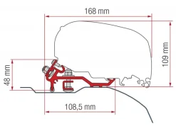 Fiamma F80 adapter Ducato L2/L3 H2 > 2006 Low Profile