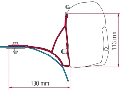Fiamma F45 adapter Ducato Roof Rack H2 >2006