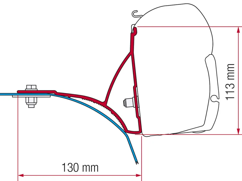 Fiamma F45 adapter Ducato Roof Rack H2 >2006