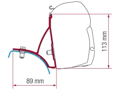 Fiamma F45 adapter Trafic Vivaro Primastar na 2001 voor 2015
