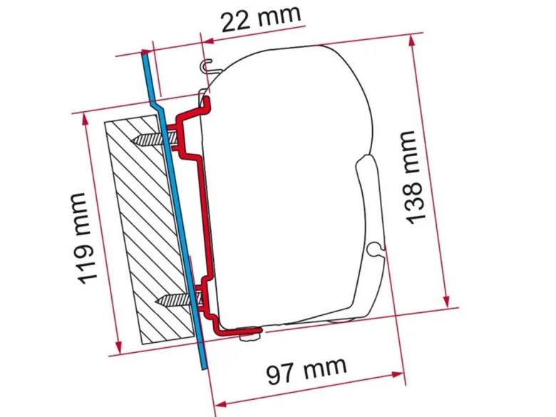 Fiamma F45 adapter Transit High Roof