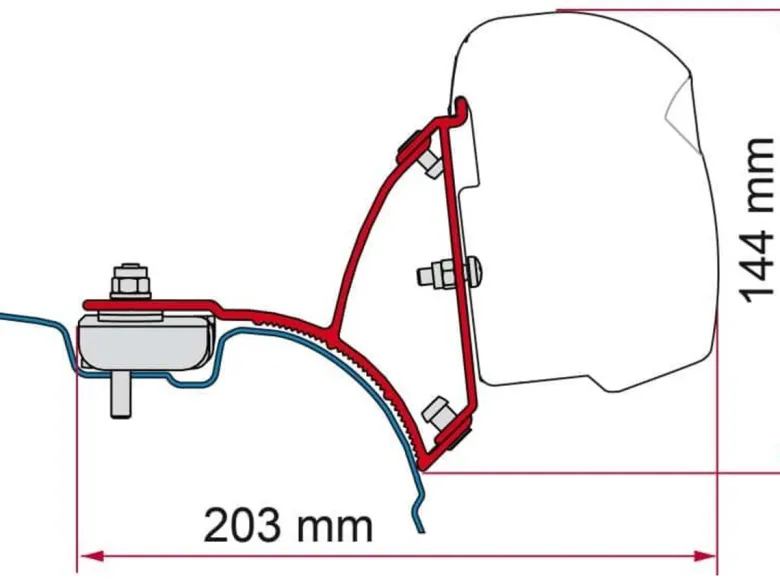 Fiamma F43 adapter VW T5/T6 Transporter Multivan