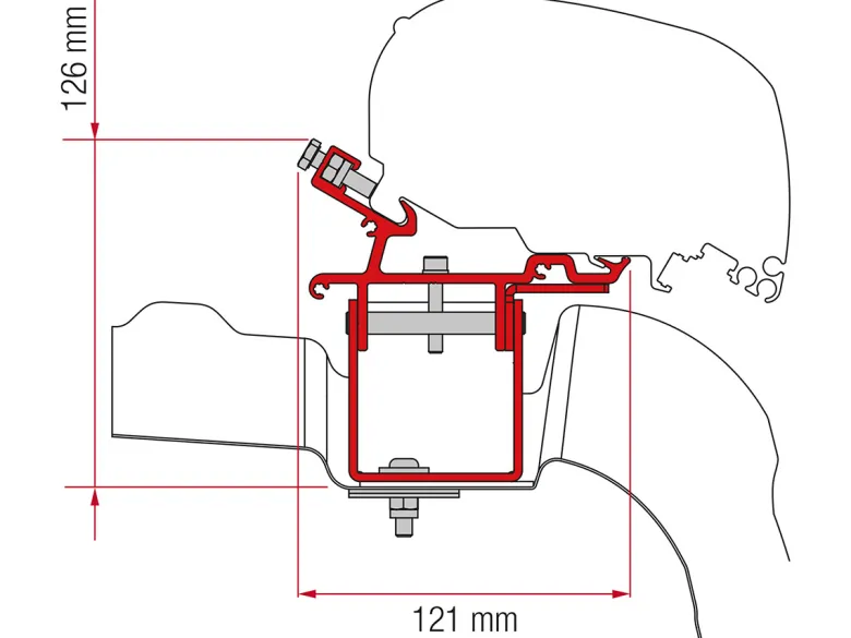 Fiamma F80/F65 adapter Crafter L3/L4 H3 >2017