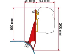 Fiamma F45/F43 adapter Custom V710/VW T7 Transporter