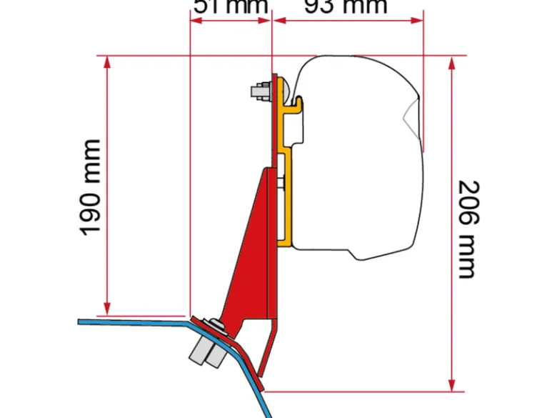 Fiamma F45/F43 adapter Custom V710/VW T7 Transporter