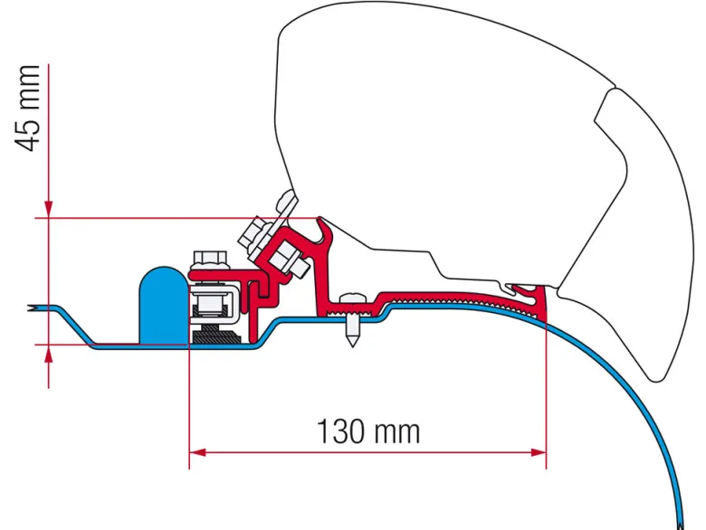 Fiamma F80/F65 adapter Iveco Daily H2