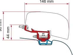 Fiamma F40Van adapter VW T5 / T6 met C-Rail