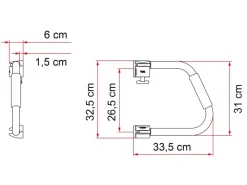 Fiamma Security 31 cm instapgreep - silver