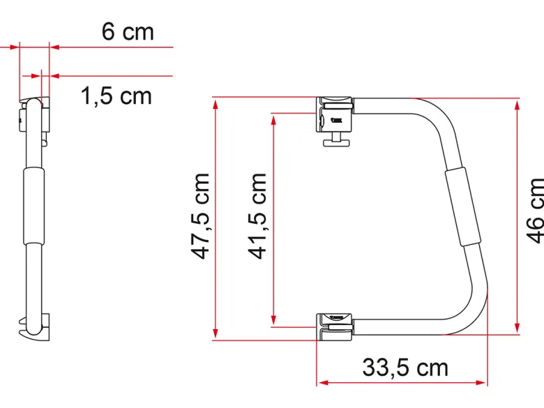 Fiamma Security 46 cm instapgreep - silver