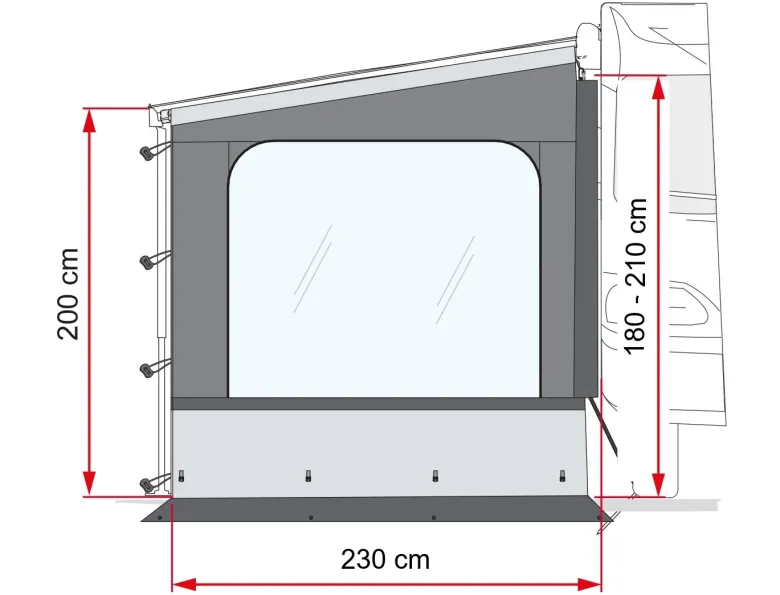 Fiamma Side W Pro F43 VAN 250 zijwand