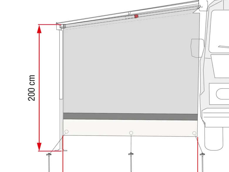 Fiamma Sun View Side Grey zijwand Caravanstore