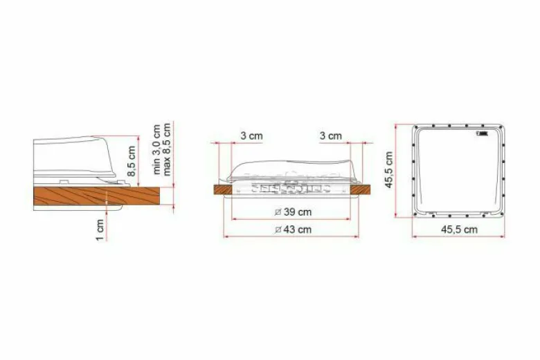 Fiamma Turbo Vent 40 x 40 dakluik met ventilator - transparent