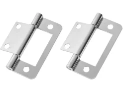 Fjord metalen middel vlakke scharnieren (2x stuks) - chrome