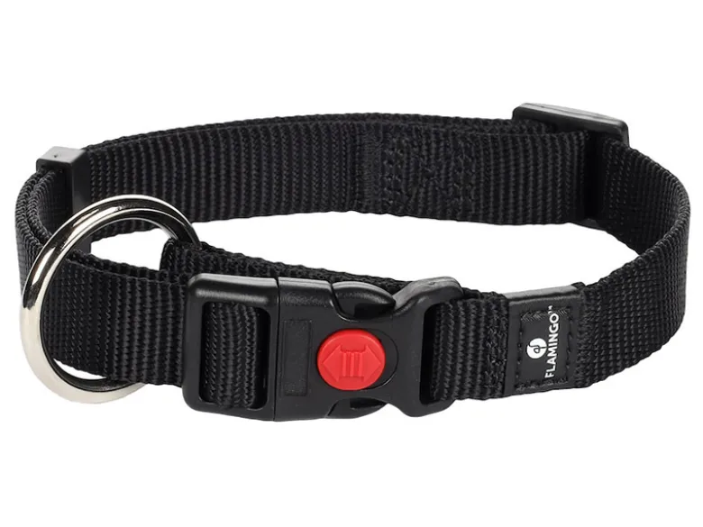 Flamingo Ziggi Black halsband - M