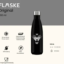 FLASKE 500 ml RVS Drinkfles - Butterfly