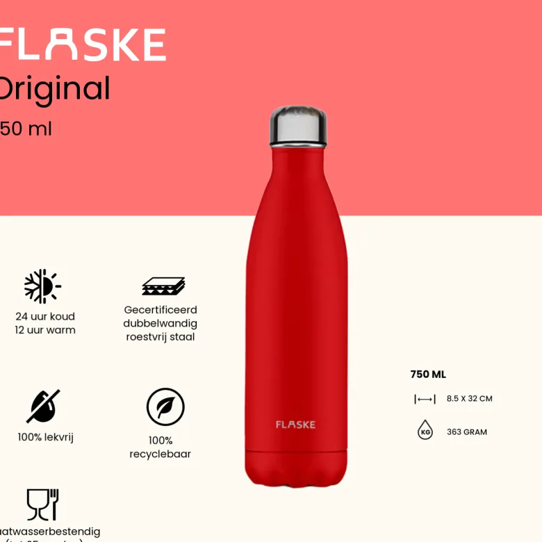 Flaske 750 ml rvs drinkfles - chilly