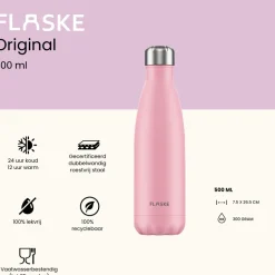 Flaske 500 ml rvs drinkfles - flower