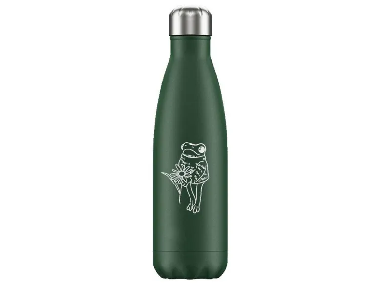 FLASKE 500 ml RVS drinkfles - Flower Frog