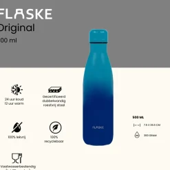 Flaske 500 ml rvs drinkfles - gradient skye