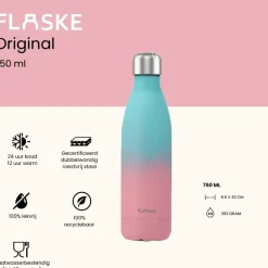 Flaske 750 ml rvs drinkfles - gradient spring