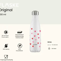FLASKE 500 ml RVS Drinkfles - Hearts