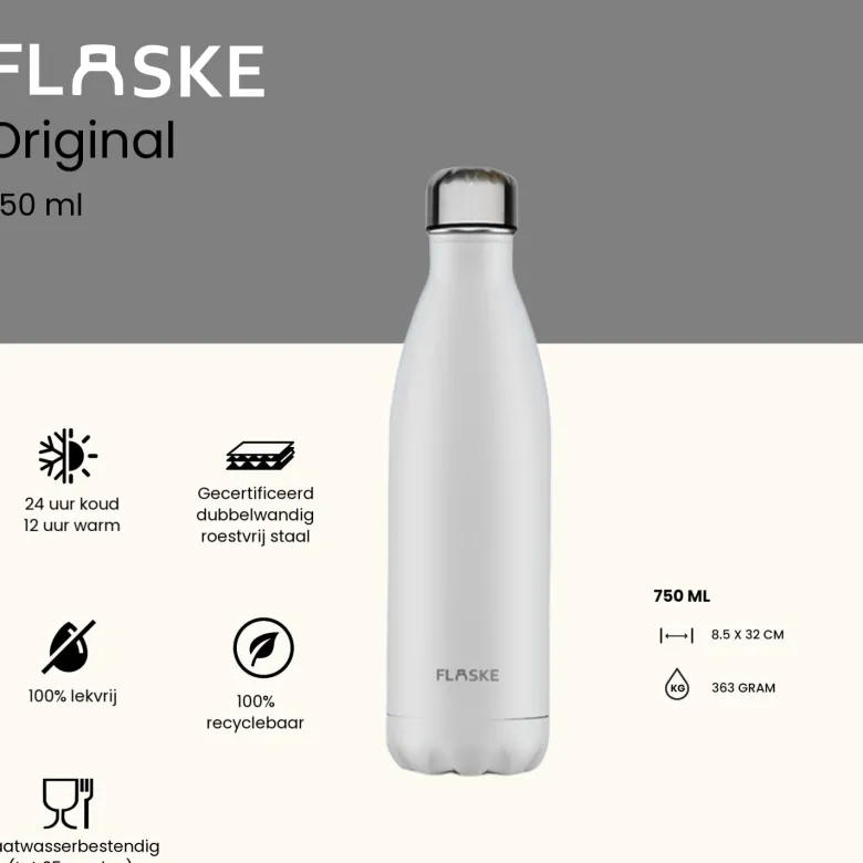 FLASKE 750 ml RVS Drinkfles - Ice