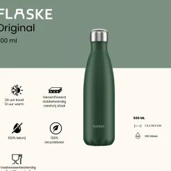 Flaske 500 ml rvs drinkfles - moss
