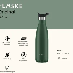 Flaske 500 ml rvs drinkfles - moss