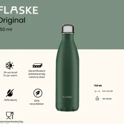 Flaske 750 ml rvs drinkfles - moss