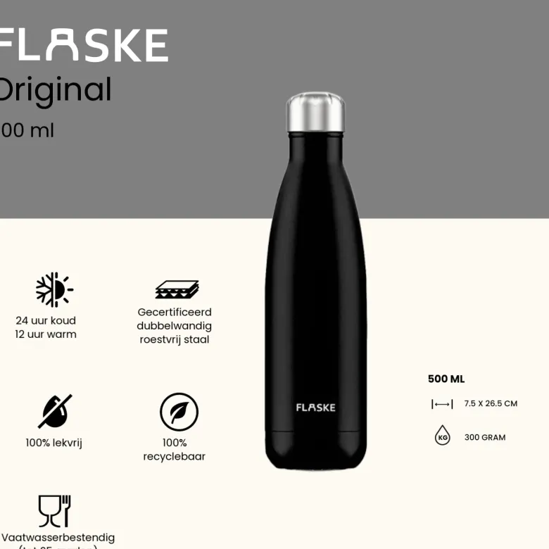 Flaske 500 ml rvs drinkfles - night