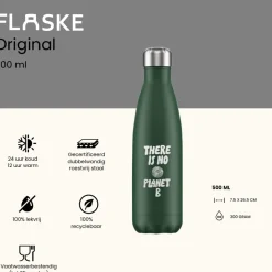 FLASKE 500 ml RVS Drinkfles - No Planet B