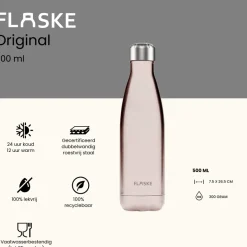 Flaske 500 ml rvs drinkfles - pearl