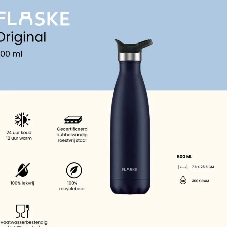 FLASKE 500 ml RVS Drinkfles - Shade